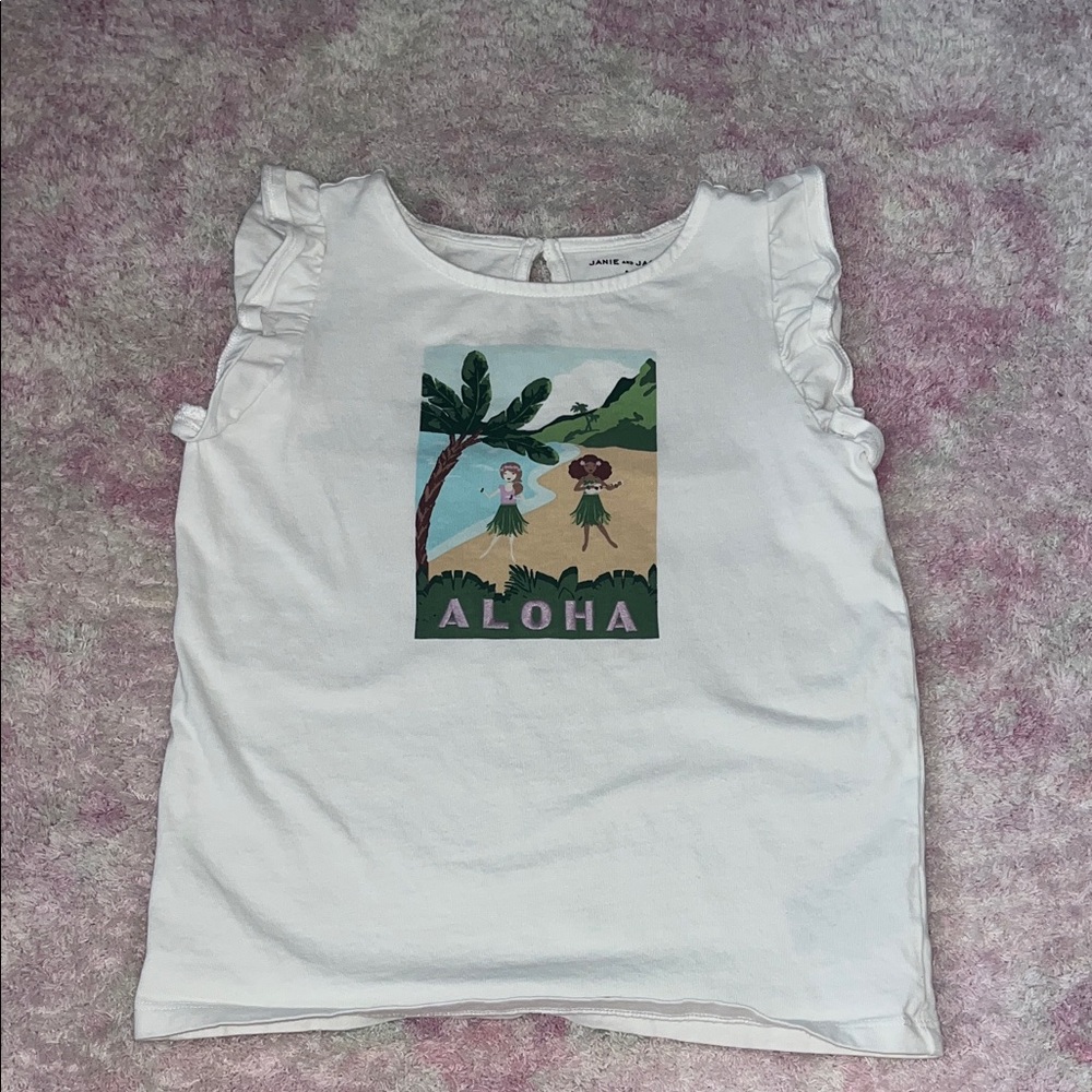 Janie and Jack Aloha White Kids' Top